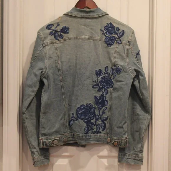 BLANKNYC Jean Jacket With Floral Embroidery - Picture 5 of 5